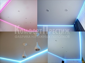 парящие натяжные потолки в спальню 10